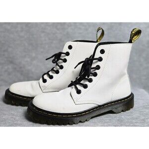 Doc Martens White 1460 Womens 8-Eye Boots Smooth Leather Lace Up Size 7
